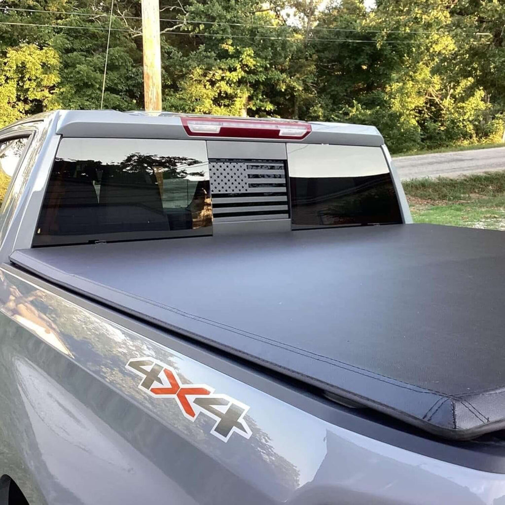 Rear Middle Window American Flag Decal for Chevy Silverado GMC Sierra 2019 2025
