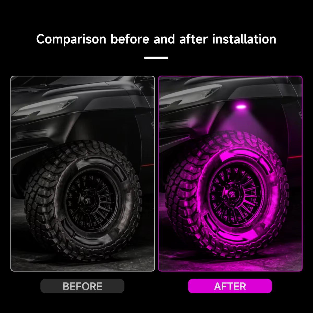 4Pcs Car Chassis Light for Trucks LED Rock Lights with for Pickup off Road Jeep SUV ATV UTV Car