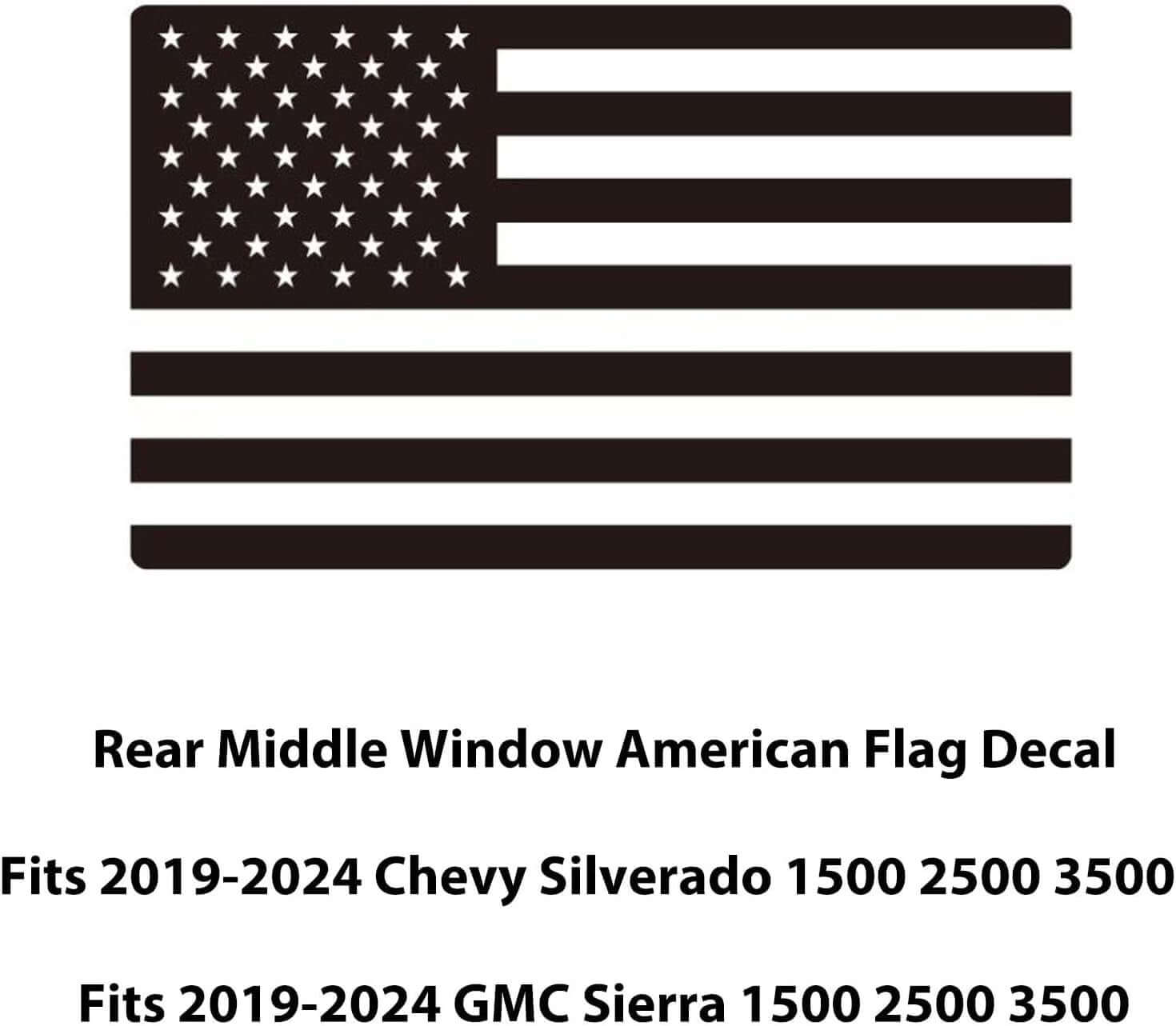 Rear Middle Window American Flag Decal for Chevy Silverado GMC Sierra 2019 2025