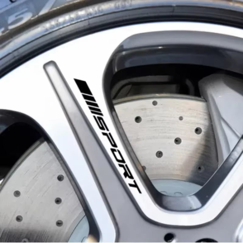 Fashion 4Pcs Car Stickers Wheels Rims Sport Racing DIY Stripes Decorative Stickers Emblem Car Styling Car SUV Truck Accessories