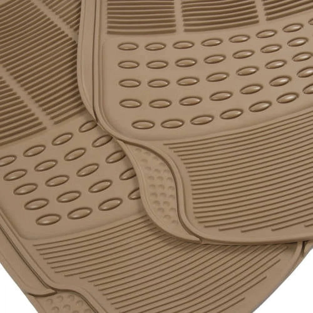 3 Row Car Floor Mats for SUV and Van, Heavy Duty Rubber Mats and Liner, Black Beige Gray