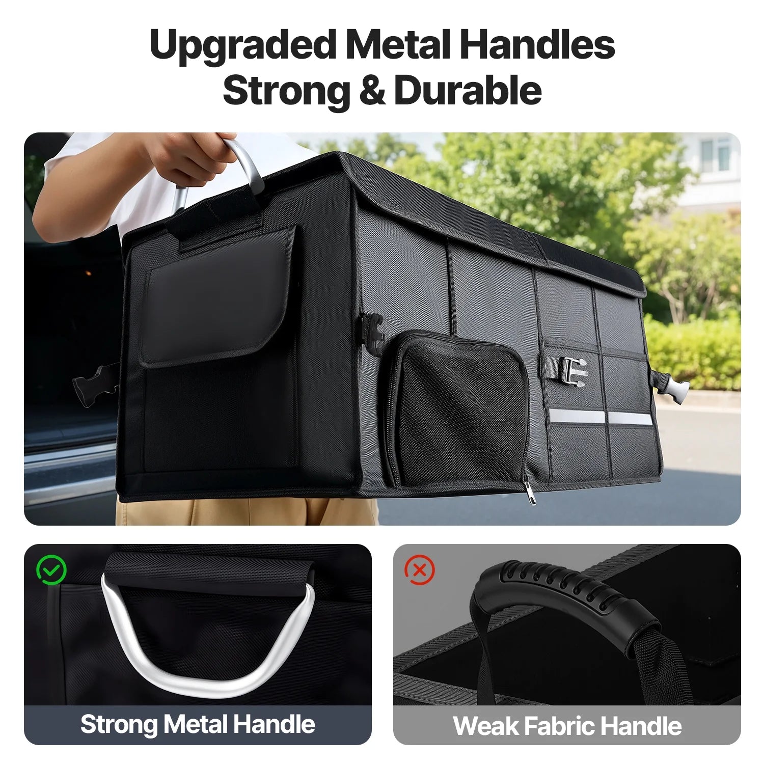 Trunk Organizer for Car and SUV Collapsible Car Organizers and Storage with Lid Truck Accessories Interior Grocery Holder, 72L