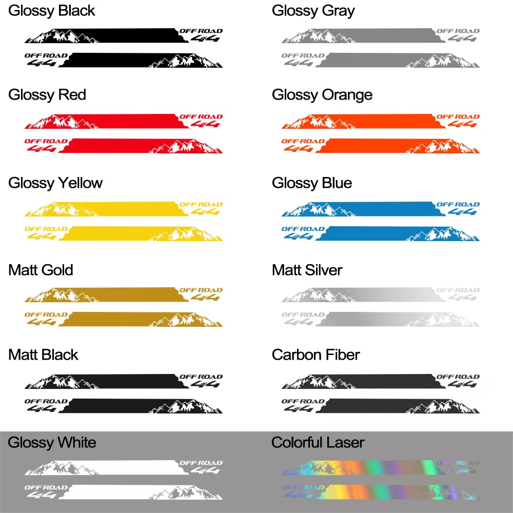 Mountain Styling Car Stickers Pickup Door Side Decals Truck Graphics 4X4 off Road Custom Vinyl Decor Cover Auto Accessories