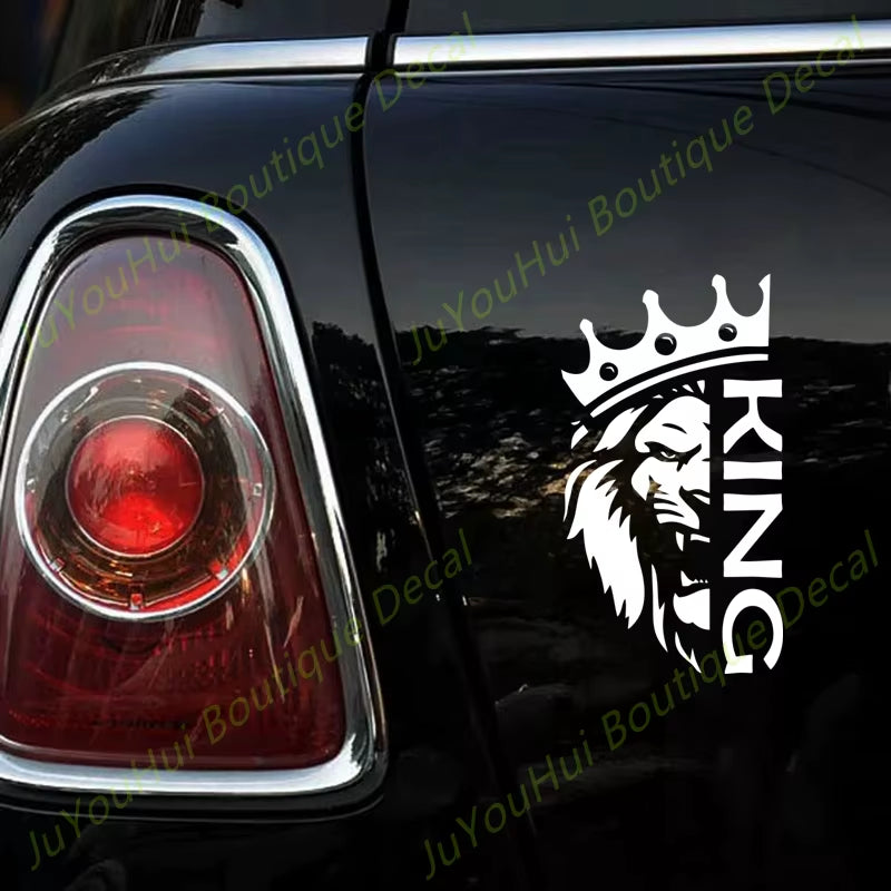 Juyouhui Exterior Accessories Decal Lion with a Crown King Vinyl Car Sticker Decors on Car Body Bumper Rear Window Laptop