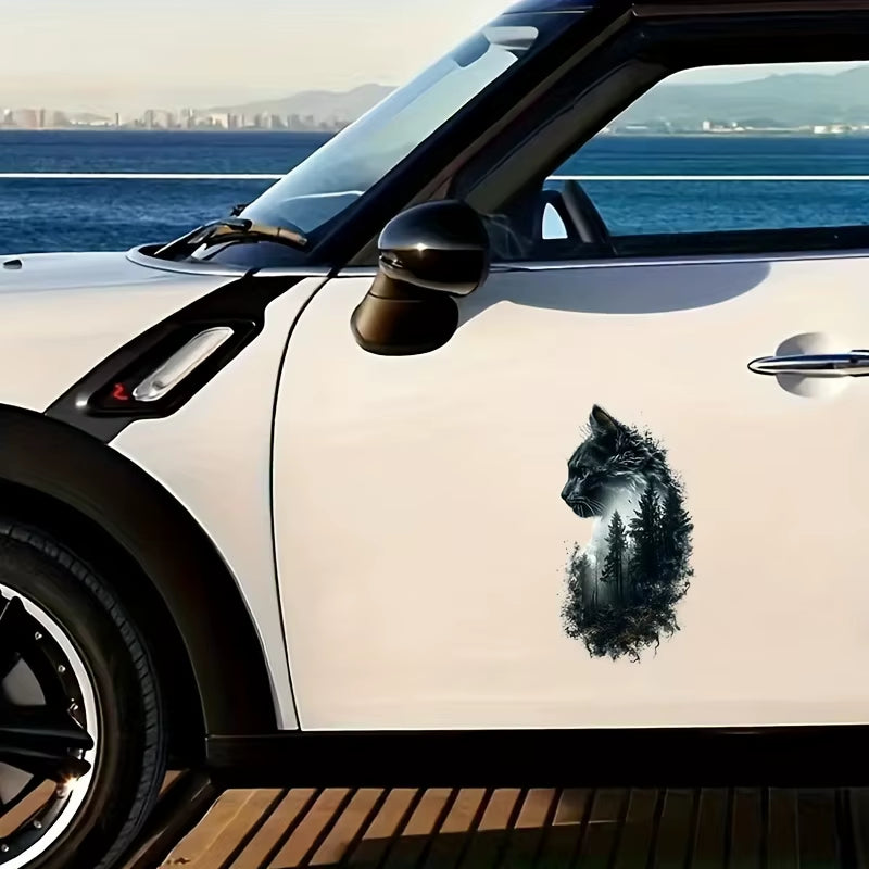 Cat Car Stickers, Anti-Scratch Waterproof Vinyl Stickers for Car Motorcycle Laptop Decoration Decals