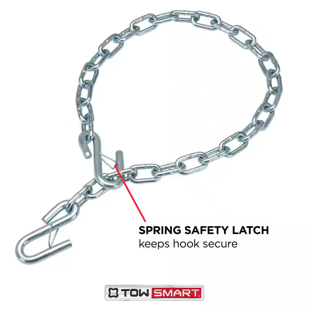 40 In. Towing Safety Chains with S Hooks - 5,000 Lb. Capacity