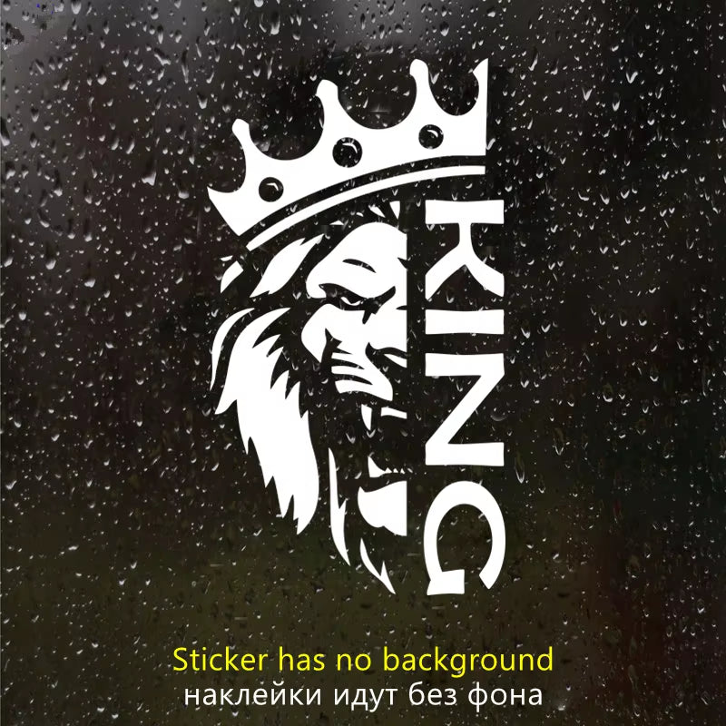 Juyouhui Exterior Accessories Decal Lion with a Crown King Vinyl Car Sticker Decors on Car Body Bumper Rear Window Laptop