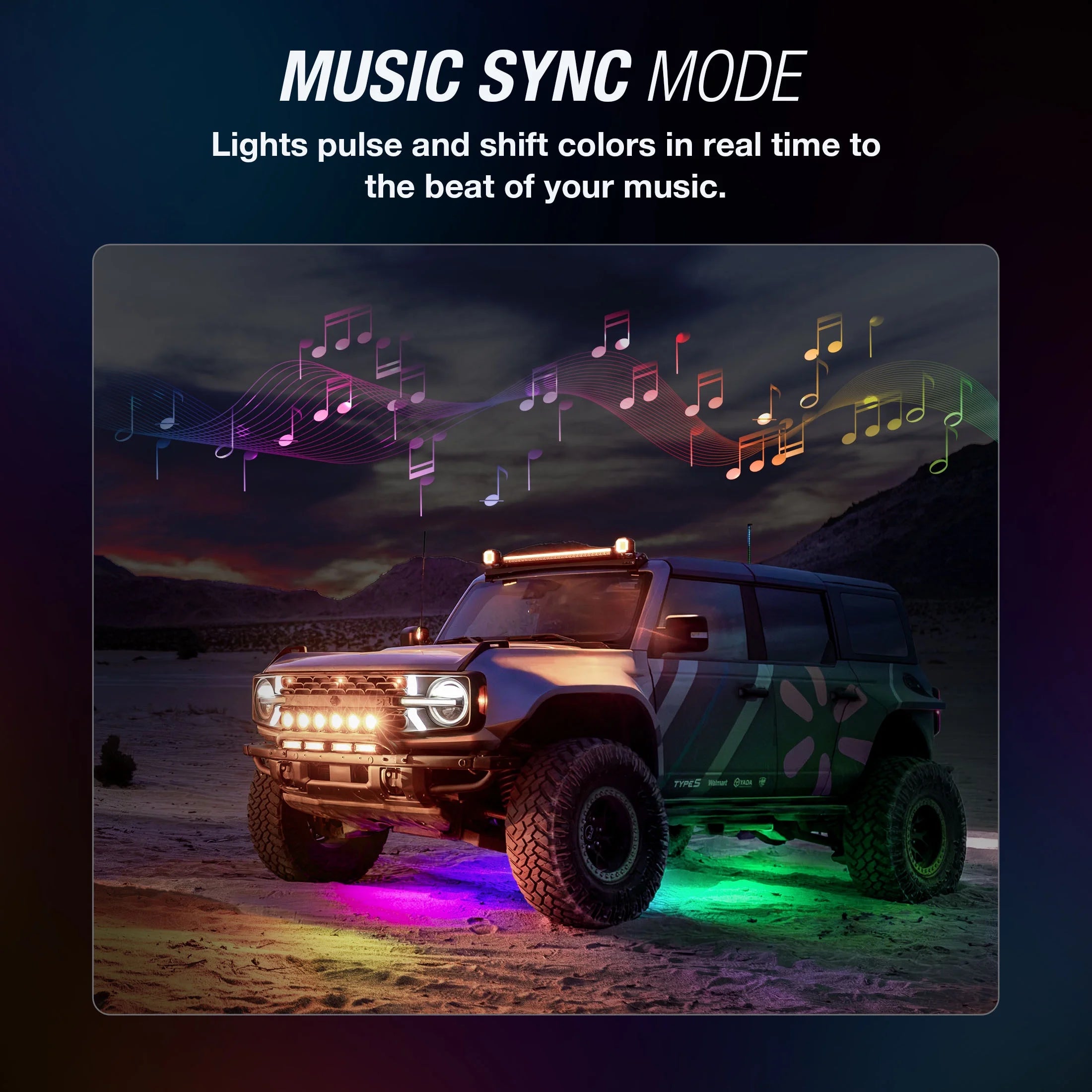 - Appglow Multicolor Underglow LED Kit, Carplay Compatible, Siri & Hey Google Voice-Control, Bluetooth, Custom RGB Lighting Presets, Control Zones, 112 Inches