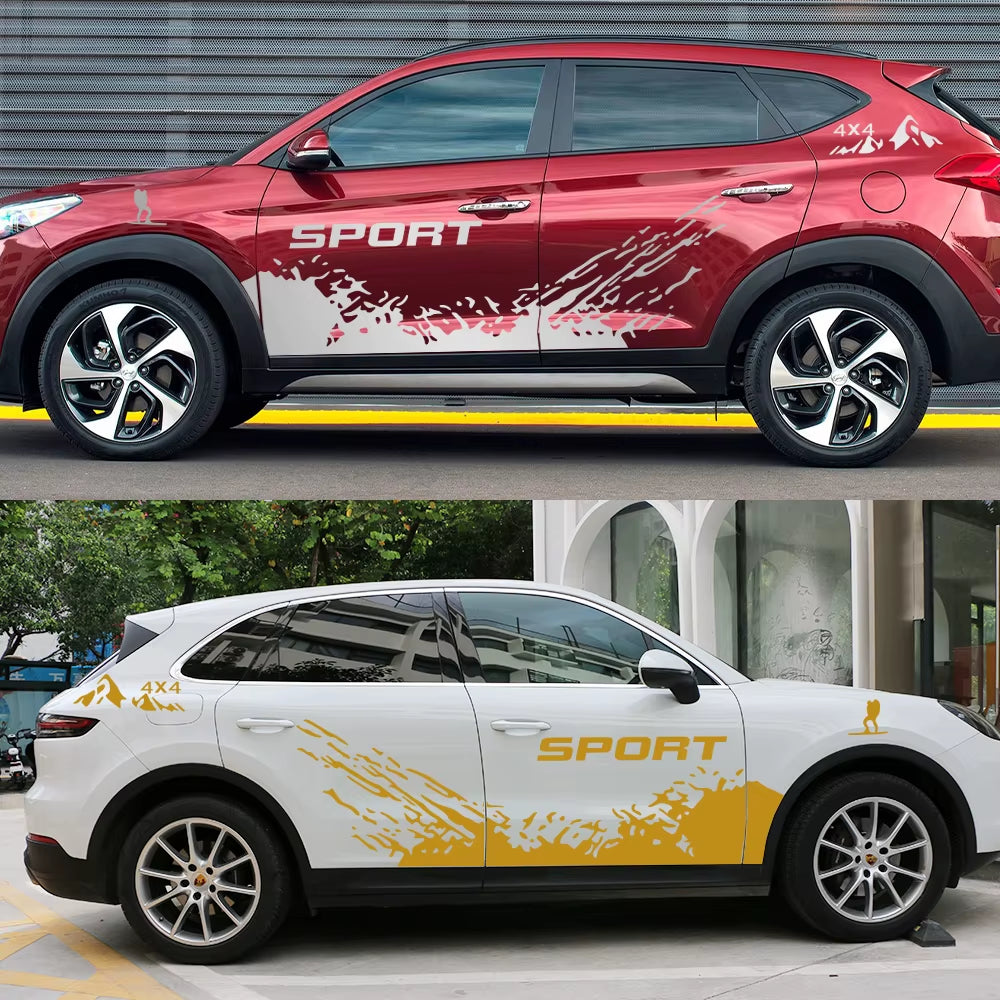 2PCS Car Stickers 4X4 Sport Mountaineering Styling Vinyl Film Trim Decals Auto Tuning Accessories for Hyundai Tucson 2017-2023