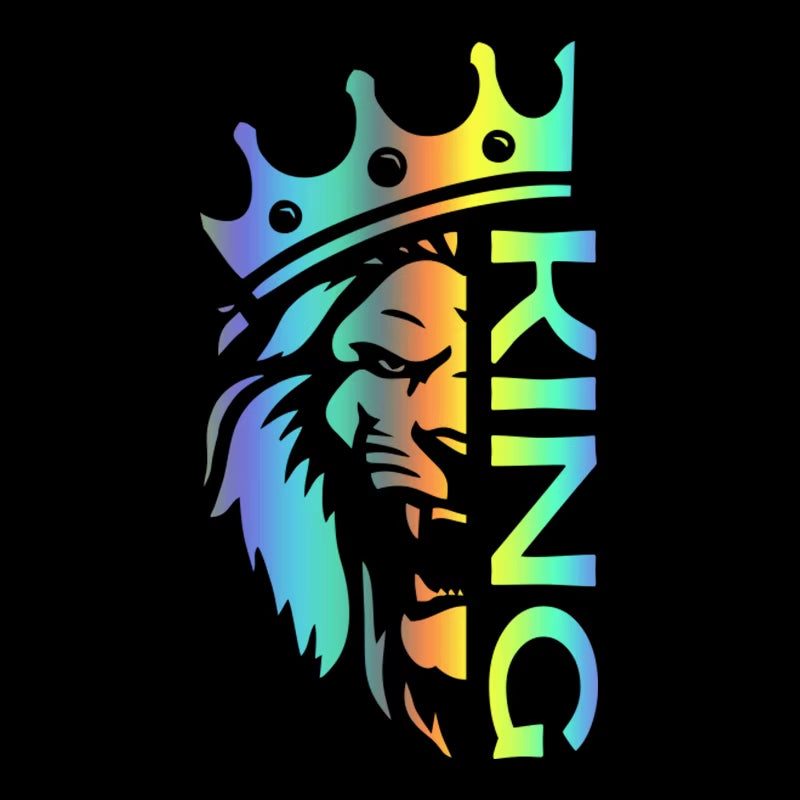 Juyouhui Exterior Accessories Decal Lion with a Crown King Vinyl Car Sticker Decors on Car Body Bumper Rear Window Laptop