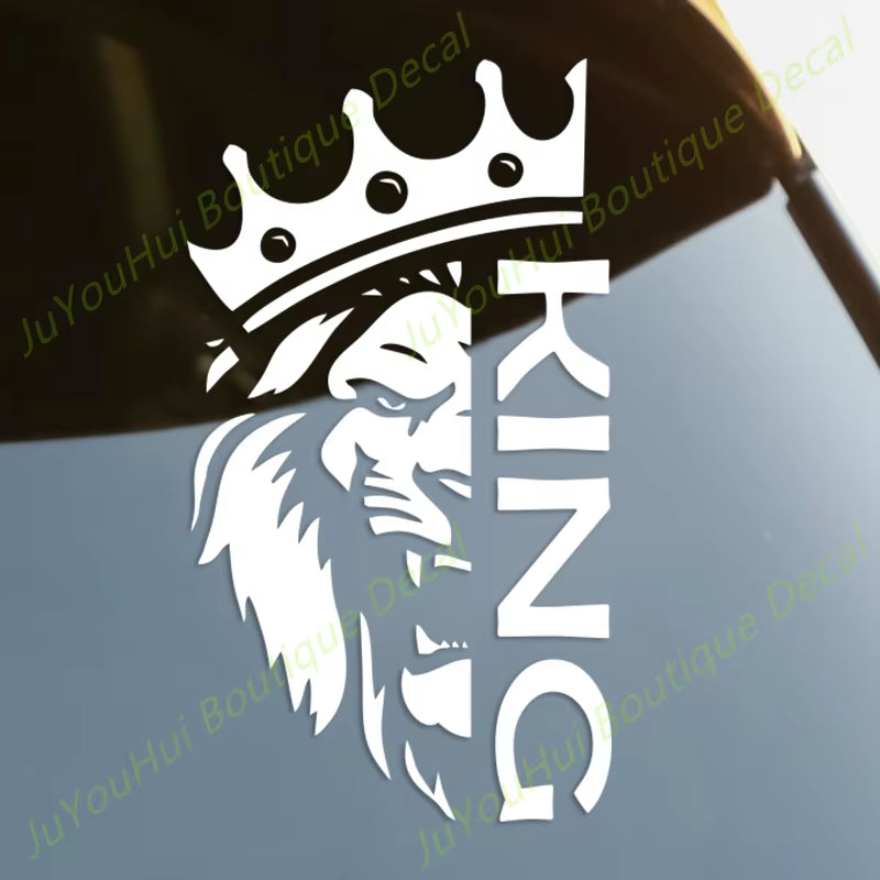 Juyouhui Exterior Accessories Decal Lion with a Crown King Vinyl Car Sticker Decors on Car Body Bumper Rear Window Laptop