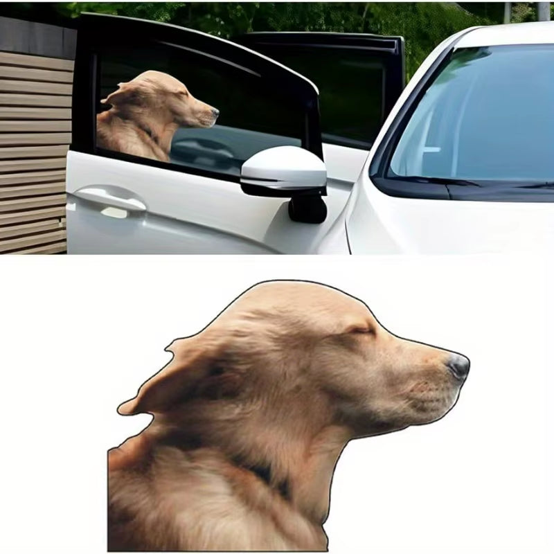 Car Side Window Sticker Right Side Golden Retriever Dog Sticker Funny Auto Windshield Decals Animal Decoration Car Accessories