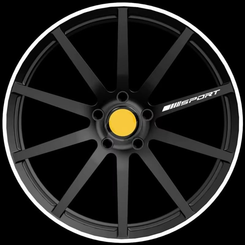 Fashion 4Pcs Car Stickers Wheels Rims Sport Racing DIY Stripes Decorative Stickers Emblem Car Styling Car SUV Truck Accessories