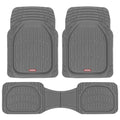 & BDK Heavy Duty Gray Rubber Car Mats Full Set - Universal Trim-To-Fit All Weather Floor Mats - Floor Mats for Car Accessories - Front & Back Interior Floor Mats for Truck Accessories