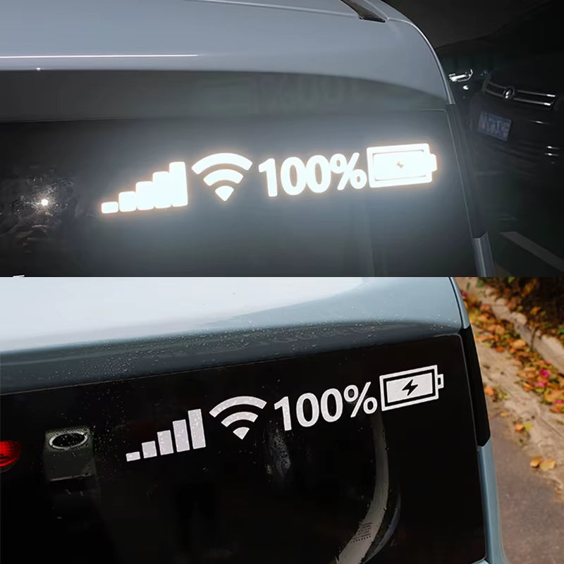Car Windshield Stickers Signal Wifi Power Reflective Stickers on Car Mobile Phone Car Stickers Auto Exterior Decor Accessories