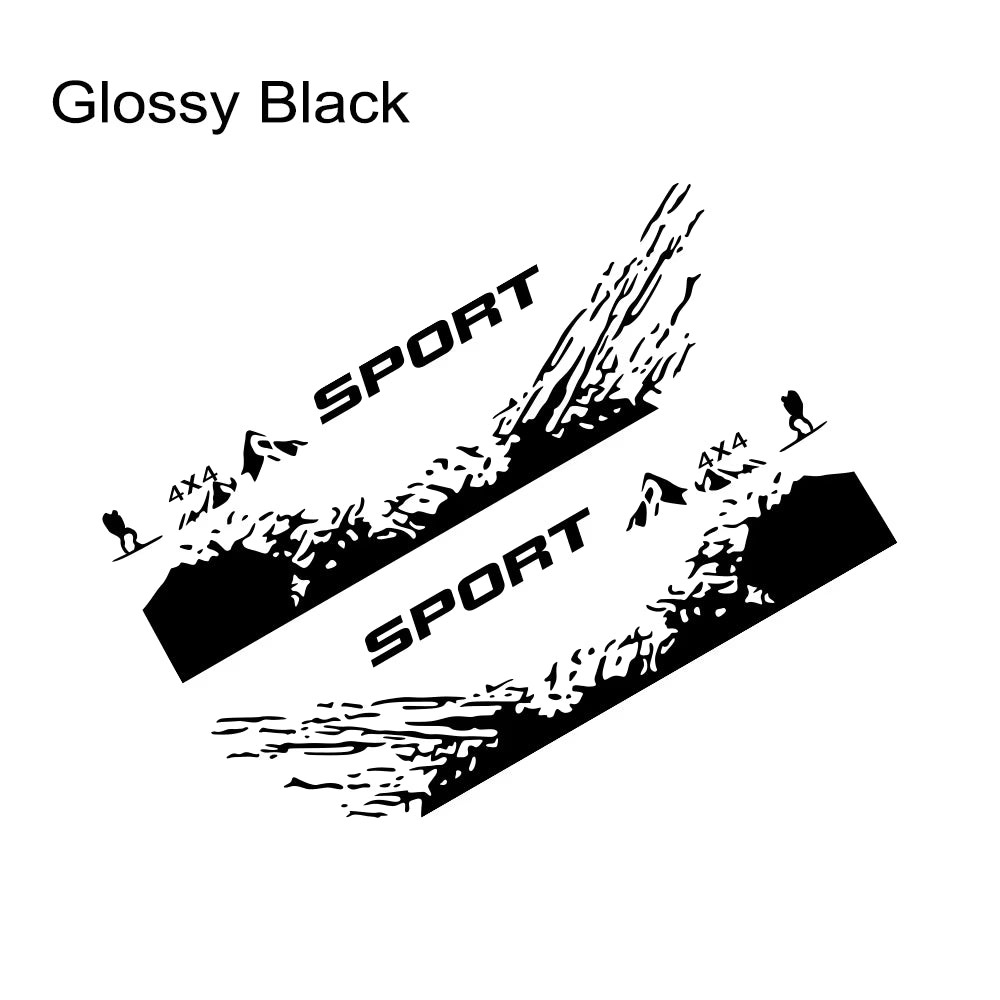 2PCS Car Stickers 4X4 Sport Mountaineering Styling Vinyl Film Trim Decals Auto Tuning Accessories for Hyundai Tucson 2017-2023