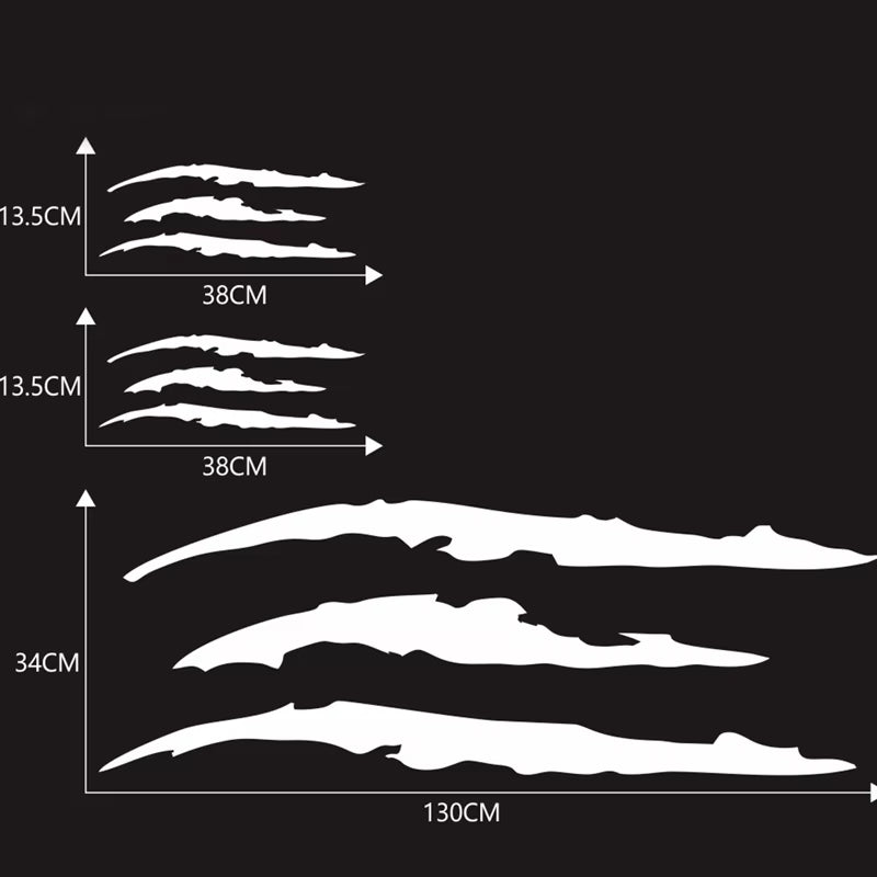 Ghost Claw Car Stickers Car Hood Vinyl Sticker Creative Modification Reflective Stickers Devil Paw Scratches Car Decoration