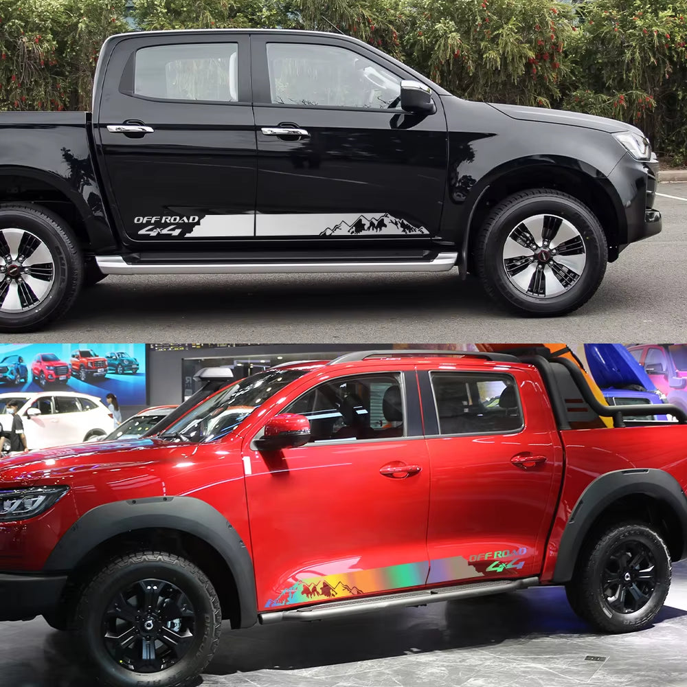 Mountain Styling Car Stickers Pickup Door Side Decals Truck Graphics 4X4 off Road Custom Vinyl Decor Cover Auto Accessories