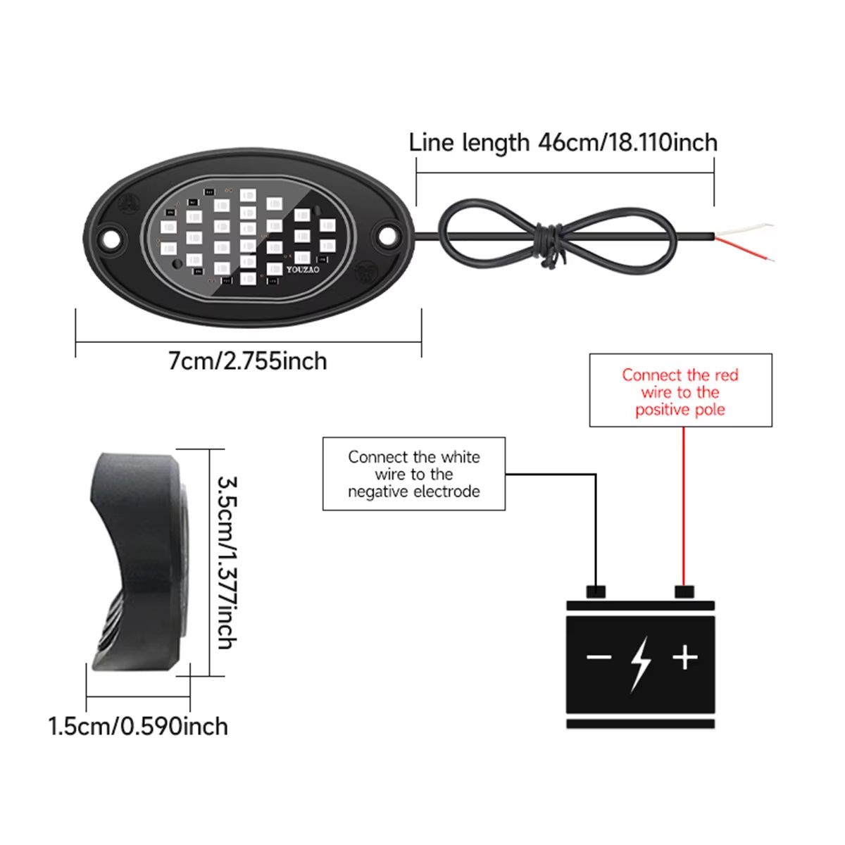 4Pcs Car Chassis Light for Trucks LED Rock Lights with for Pickup off Road Jeep SUV ATV UTV Car