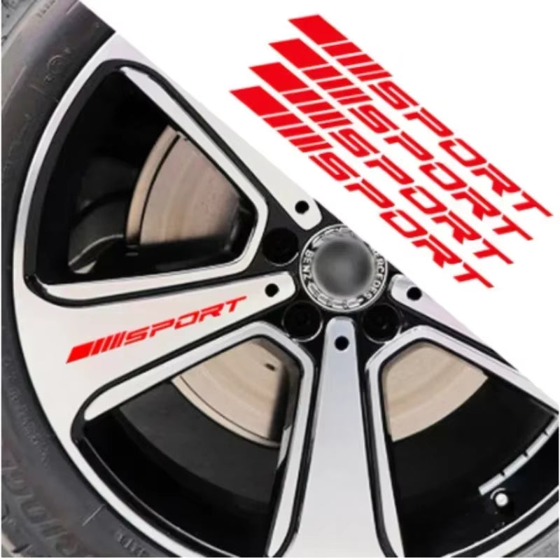 Fashion 4Pcs Car Stickers Wheels Rims Sport Racing DIY Stripes Decorative Stickers Emblem Car Styling Car SUV Truck Accessories