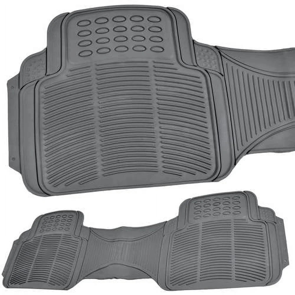 3 Row Car Floor Mats for SUV and Van, Heavy Duty Rubber Mats and Liner, Black Beige Gray