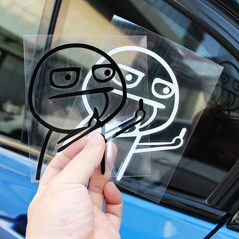 10.5X12Cm Creative Funny Car Stickers Middle Finger Styling Auto Windshield Door Trunk Sticker Decals Car Accessories Exterior