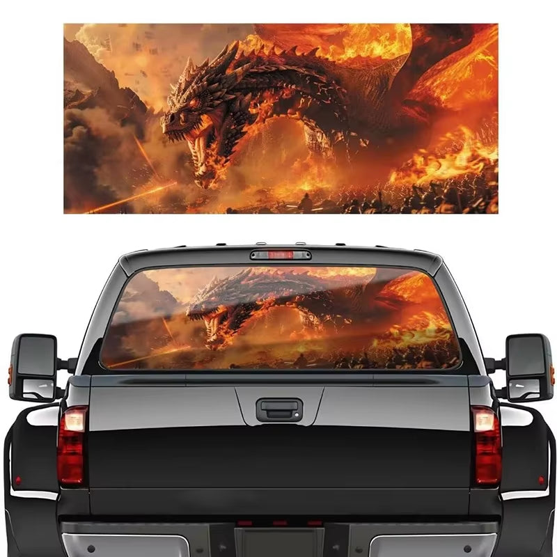 3D Animal Car Rear Windshield Sticker Perforated Vinyl Sticker for Truck Pickup Truck SUV Auto Exterior Accessories