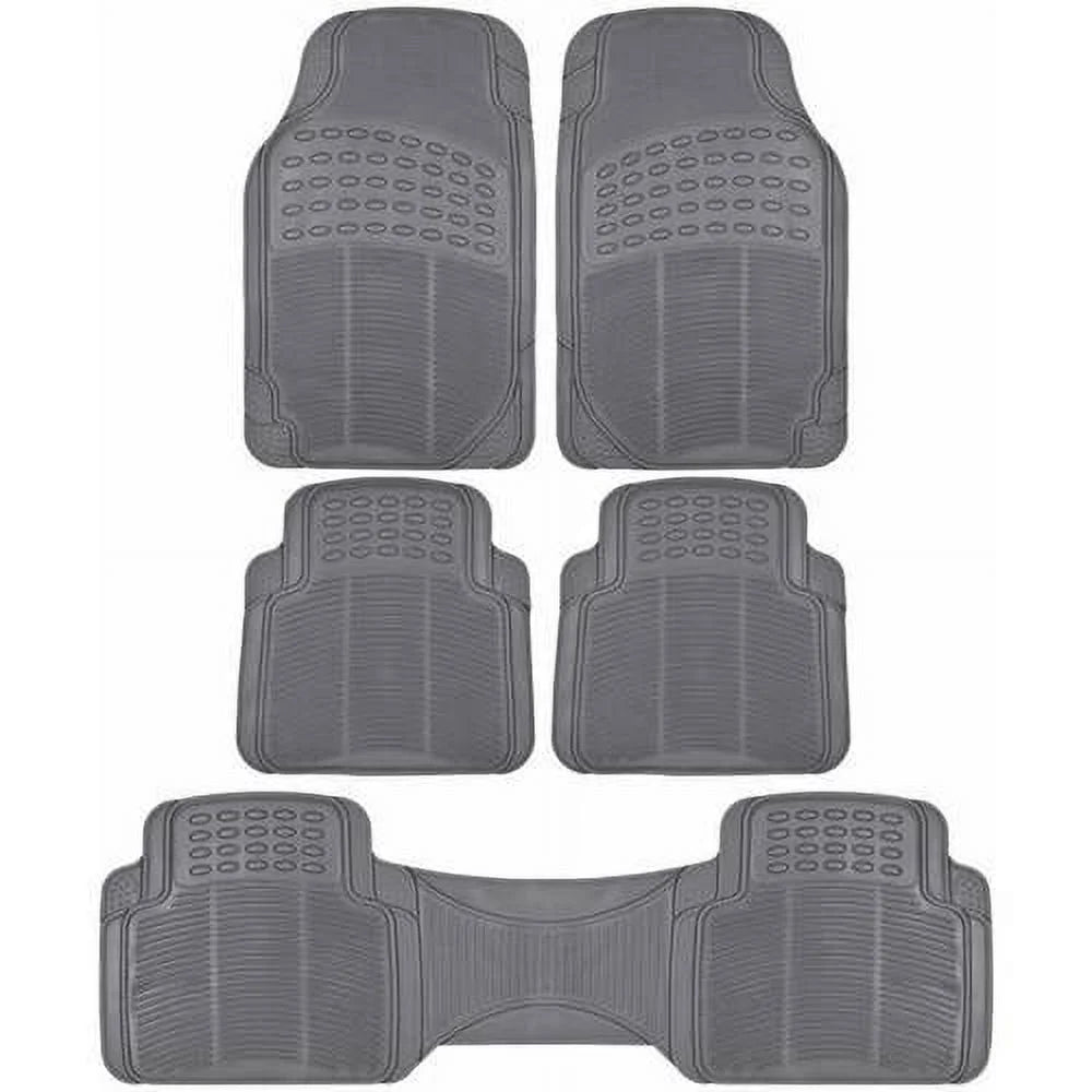 3 Row Car Floor Mats for SUV and Van, Heavy Duty Rubber Mats and Liner, Black Beige Gray