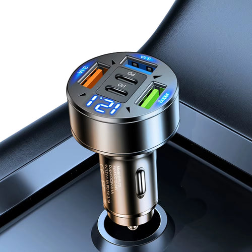 100W 5 Ports Car Charger with Voltage Car Phone Charger Adapter Cigarette Lighter Car Phone Charger for Most Car Models