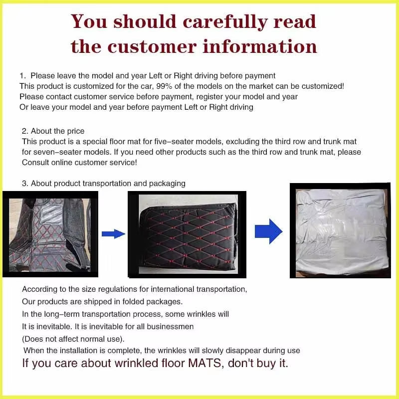 For Skoda Kodiaq 2025 Car Floor Mats Car Trunk Mat Foot Pads Carpet Artificial Leather Car Interior Accessories Universal Car F