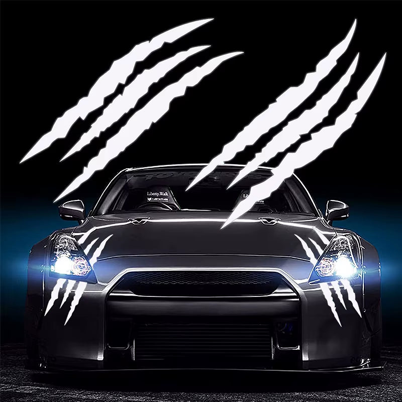 Ghost Claw Car Stickers Car Hood Vinyl Sticker Creative Modification Reflective Stickers Devil Paw Scratches Car Decoration
